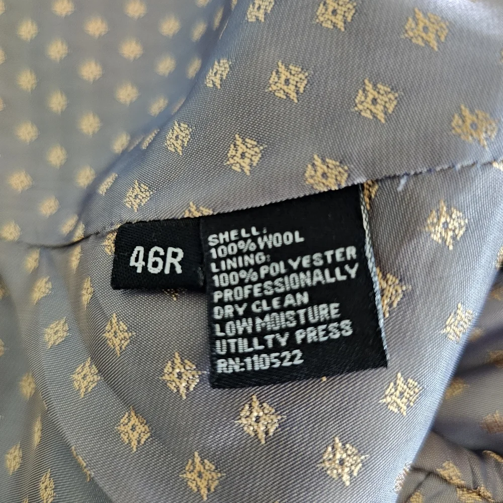 Apollo‎ King Men's 150's Wool Navy Pinstripe Two Button Blazer 46R